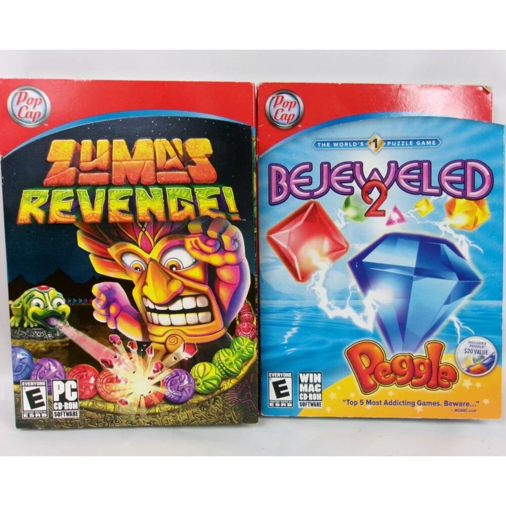 Pop Cap Games Bejeweled 2 Peggle and Zumas Revenge PC Games